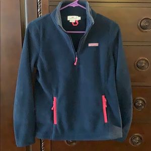 Vineyard Vines blue fleece with pink trim